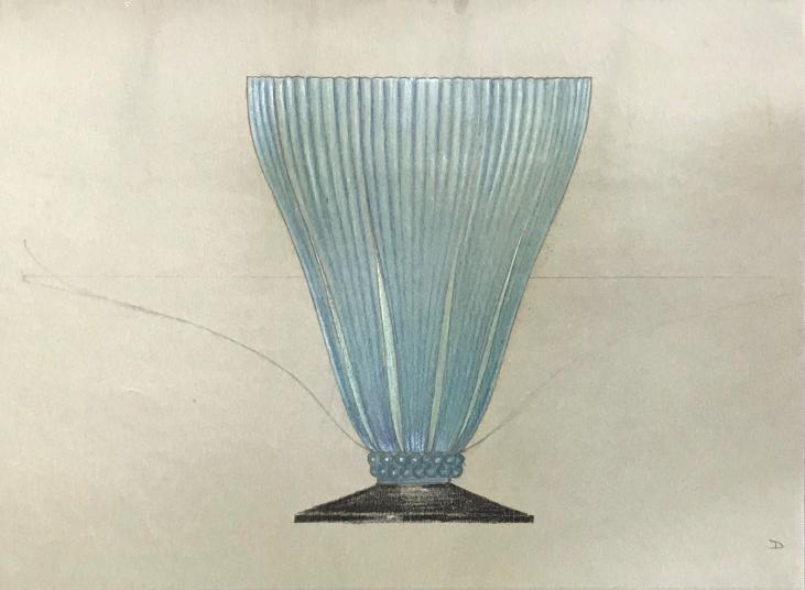 Pierre D'AVESN - Dessin original - Crayon et Pastel - Projet Vase 2