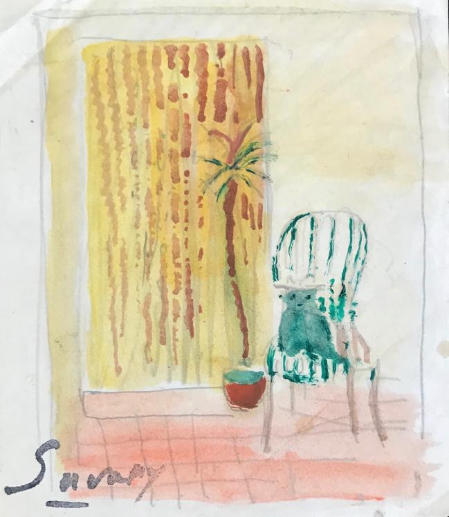 Robert SAVARY - Peinture originale - Aquarelle - La chaise