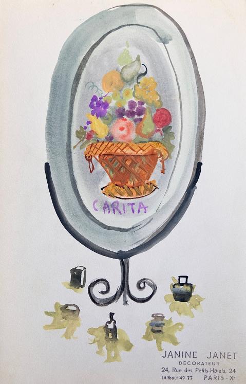 Janine JANET - Peinture originale - Aquarelle - Projet pour Carita 2