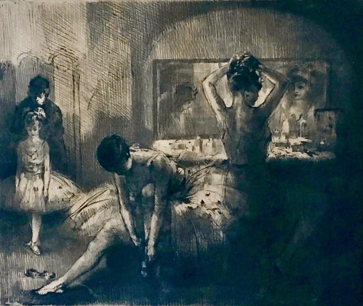 Auguste BROUET - Estampe originale - Eau-forte - Les danseuses