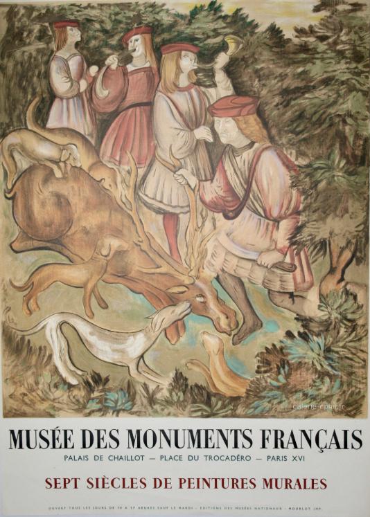 Affiche originale - Musee des monuments francais - Sept siècles de peintures murales