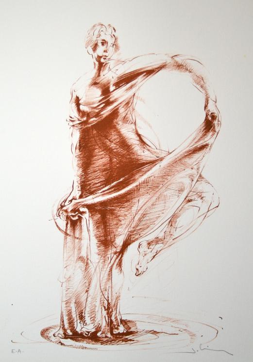 Bernard JOBIN - Estampe originale - Lithographie - La danseuse 2