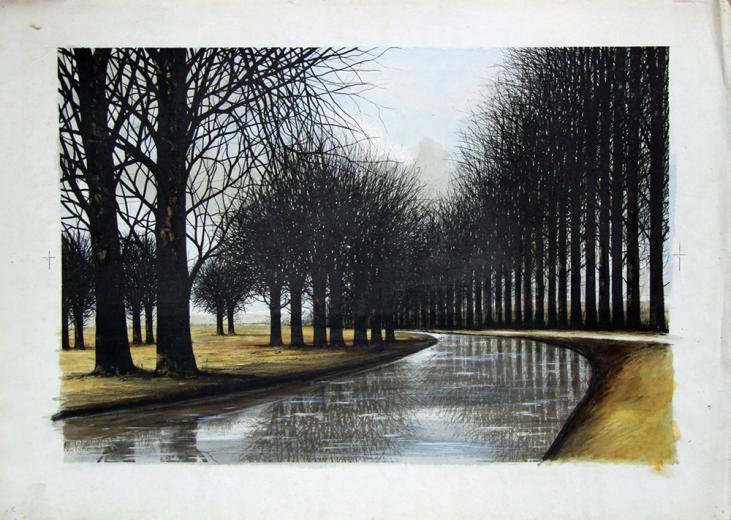 Jacques DEPERTHES - Peinture originale - Aquarelle - Le canal