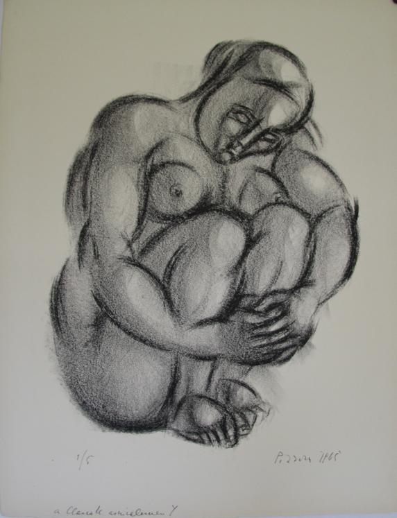 Isa PIZZONI - Estampe originale - Lithographie - Femme nue