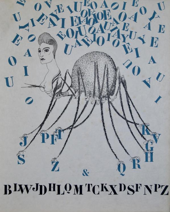 Félix LABISSE - Estampe - Lithographie - La tarentule des lettres