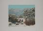 Mady DE LA GIRAUDIERE - Estampe originale - Lithographie - Le coupeur de bois dans la neige
