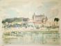 Pierre PAGES-Lithographie originale signée-Chateau bord de Loire