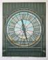 André RENOUX - Estampe originale - Lithographie - Horloge du musée d'Orsay