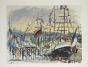 Jacques DE VOS - Estampe originale - Lithographie - Le Belem à l'Armada